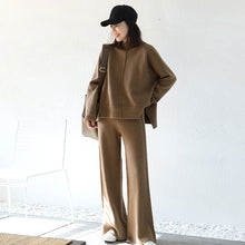 画像をギャラリービューアに読み込む, 3カラー選択アプリコットハイネックリゾートニットセーター&カジュアルパンツセットアップ