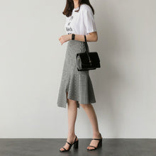 画像をギャラリービューアに読み込む, チェック柄フリル裾マーメイドスカート