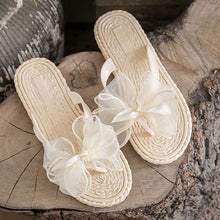 画像をギャラリービューアに読み込む, メッシュ蝶結び飾りサンダルスリッパ夏コーデシューズ