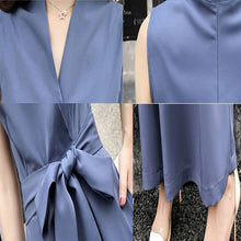 画像をギャラリービューアに読み込む, レデイースファッションVネック気質無袖無地ワイドレッグパンツハイウエスト着痩せ効果オールインワン·サロペットデートワンピース