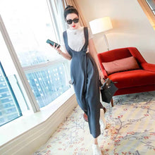 画像をギャラリービューアに読み込む, 花柄ファッションコーデしやすいTシャツトップス&無地オールインワン·サロペットセットアップ