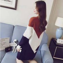 画像をギャラリービューアに読み込む, 韓国風エレガントレデイース気質長袖着痩せ効果ゆったりカジュアルニットワンピース
