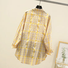 画像をギャラリービューアに読み込む, 夏新作ゆったりチェック柄カーディガンカジュアルアウター日焼け止め