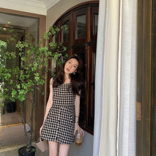 画像をギャラリービューアに読み込む, チェック柄ノースリーブベストトップス&ショートパンツセットアップ