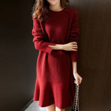 画像をギャラリービューアに読み込む, 秋冬気質よいゆるリラックス着痩せ合わせやすいニットワンピース