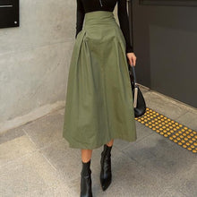 画像をギャラリービューアに読み込む, 無地気質蝶結びハイウエスト着痩せ効果ロングスイングAラインスカート