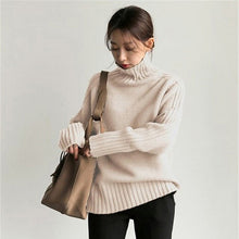 画像をギャラリービューアに読み込む, 6カラー秋冬レトロシンプル無地スクエアネック長袖セーター