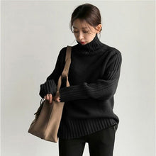 画像をギャラリービューアに読み込む, 6カラー秋冬レトロシンプル無地スクエアネック長袖セーター