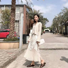 画像をギャラリービューアに読み込む, 花柄切り替えデザインコーデしやすいロングハイウエストマーメイドスカート