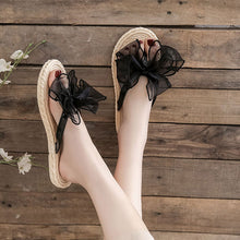 画像をギャラリービューアに読み込む, メッシュ蝶結び飾りサンダルスリッパ夏コーデシューズ