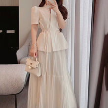 画像をギャラリービューアに読み込む, ブレザーカーディガン&メッシュプリーツスカートセットアップ