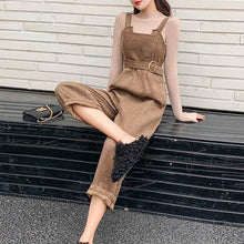 画像をギャラリービューアに読み込む, 無地気質長袖ニットカジュアルコーデしやすいトップス&無地オールインワン·サロペットセットアップ