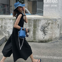 画像をギャラリービューアに読み込む, フリル裾無袖オールインワン無地シンプルジャンプスーツオールインワン