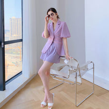 画像をギャラリービューアに読み込む, ギャザーデザインパフスリーブ半袖アウター&ショートパンツセットアップ