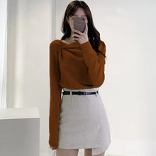 画像をギャラリービューアに読み込む, 気質満点デザイン感無地スリム着痩せ合わせやすいトップス