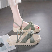 画像をギャラリービューアに読み込む, リボン付きストラップシンプルサンダルシューズ