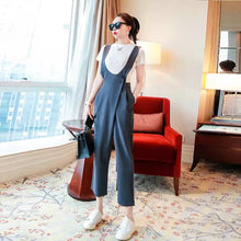 画像をギャラリービューアに読み込む, 花柄ファッションコーデしやすいTシャツトップス&無地オールインワン·サロペットセットアップ