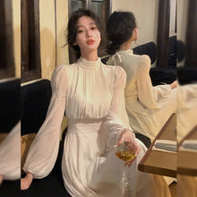 画像をギャラリービューアに読み込む, パフスリープリボンシースルー袖デートワンピース