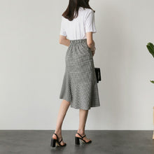 画像をギャラリービューアに読み込む, チェック柄フリル裾マーメイドスカート