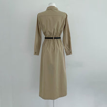 画像をギャラリービューアに読み込む, 通勤OLコーデ折ネックスリットワンピース(ベルト付き)