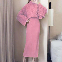 画像をギャラリービューアに読み込む, 【カラー追加】7カラー選択編りセーター&無地ニットワンピースセットアップ