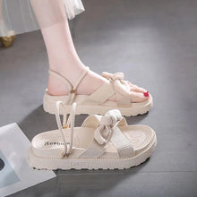 画像をギャラリービューアに読み込む, リボン付きストラップシンプルサンダルシューズ