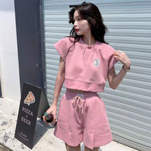 画像をギャラリービューアに読み込む, 半袖Tシャツパーカー&ハイウエストショートパンツセットアップ