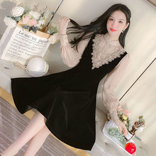 画像をギャラリービューアに読み込む, 重ね風レース花柄切替デートワンピース