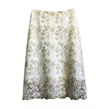 画像をギャラリービューアに読み込む, 花柄レース切り替え合わせやすいハイウエストAラインスカートボトムス
