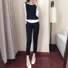 画像をギャラリービューアに読み込む, 白シャツ&ベスト&カジュアルパンツ3点セットアップ