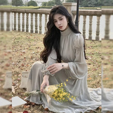 画像をギャラリービューアに読み込む, パフスリープリボンシースルー袖デートワンピース