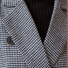 画像をギャラリービューアに読み込む, 秋冬新品ファッション千鳥格子ベストワンピース+ブラックニットトップスセットアップ