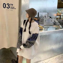 画像をギャラリービューアに読み込む, 体型カバー カジュアルジッパー付きアルファベットプリントゆったりパーカートップス