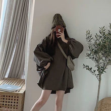 画像をギャラリービューアに読み込む, 3カラー選択無地長袖ゆったり着痩せ効果パーカーカジュアルコーデしやすいカジュアルトップス
