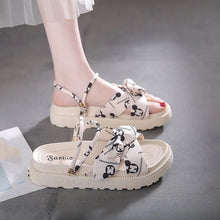 画像をギャラリービューアに読み込む, リボン付きストラップシンプルサンダルシューズ