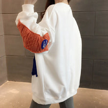 画像をギャラリービューアに読み込む, INS風ファッション裏起毛配色切り替えラウンドネックパーカー