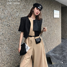 画像をギャラリービューアに読み込む, フリル裾無袖オールインワン無地シンプルジャンプスーツオールインワン