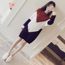 画像をギャラリービューアに読み込む, 韓国風エレガントレデイース気質長袖着痩せ効果ゆったりカジュアルニットワンピース
