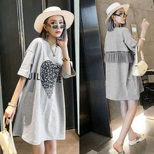 画像をギャラリービューアに読み込む, スパンコール付きデザイン感チュールフリル付きレデイースファッションコーデしやすいTシャツワンピーストップス