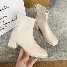 画像をギャラリービューアに読み込む, PUレザーショートブーツジョッキーブーツハイヒールシューズ
