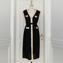 画像をギャラリービューアに読み込む, ニット2スタイル無袖ワンピースベルト付きエレガントワンピースカーディガン
