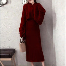 画像をギャラリービューアに読み込む, 【カラー追加】7カラー選択編りセーター&無地ニットワンピースセットアップ