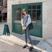 画像をギャラリービューアに読み込む, ストライプ柄ブラウス&ニットベストセットアップ