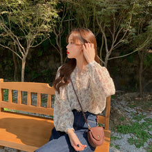 画像をギャラリービューアに読み込む, 花柄小柄シースルーシャツ・ブラウス