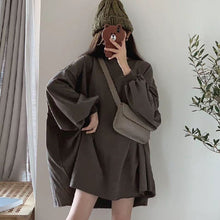 画像をギャラリービューアに読み込む, 3カラー選択無地長袖ゆったり着痩せ効果パーカーカジュアルコーデしやすいカジュアルトップス