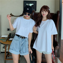 画像をギャラリービューアに読み込む, 後ろ蝶々プリント透かし彫り無地半袖Tシャツトップス