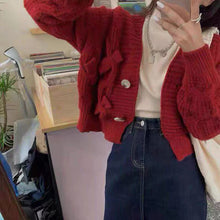 画像をギャラリービューアに読み込む, ニットボウタイ蝶結びカーディガンアウター