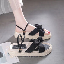 画像をギャラリービューアに読み込む, リボン付きストラップシンプルサンダルシューズ