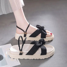 画像をギャラリービューアに読み込む, リボン付きストラップシンプルサンダルシューズ