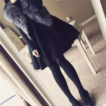 画像をギャラリービューアに読み込む, 韓国風ファッション無地ゆったり着痩せ効果ニットカジュアルAラインワンピース